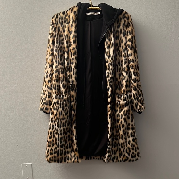 Leopard Print Alice And Olivia Fur Coat Alice And Olivia Jacket